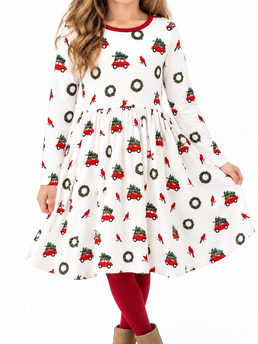 Kyte Baby Wreath Christmas Dress Retired Bamboo Cardinal Car Tree NWT